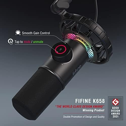 Fifine K658 USB Dynamic RGB Gaming Microphone