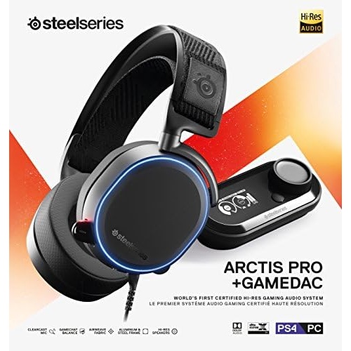 SteelSeries Arctis Pro + GameDAC Wired Gaming Headphones - Black